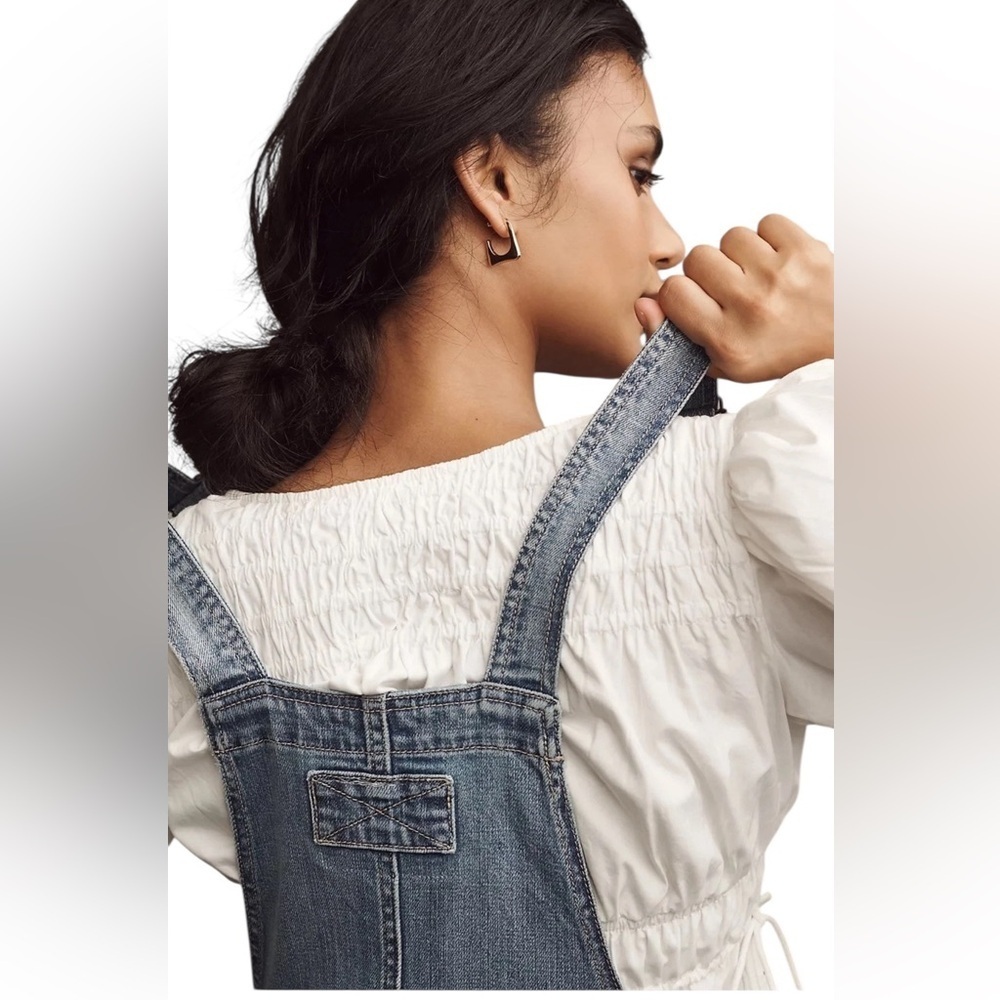 Pilcro x Anthropologie Denim Micro Overalls -Sz 10 - Picture 3 of 10